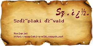 Széplaki Évald névjegykártya